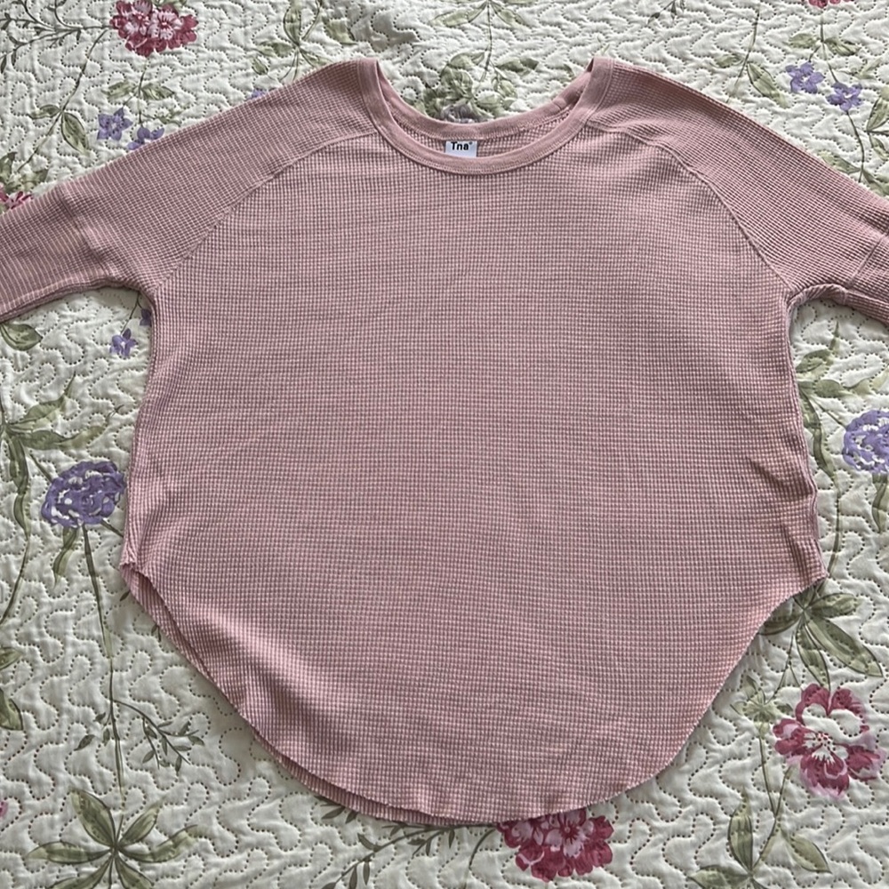 Aritizia waffle knit long sleeve top